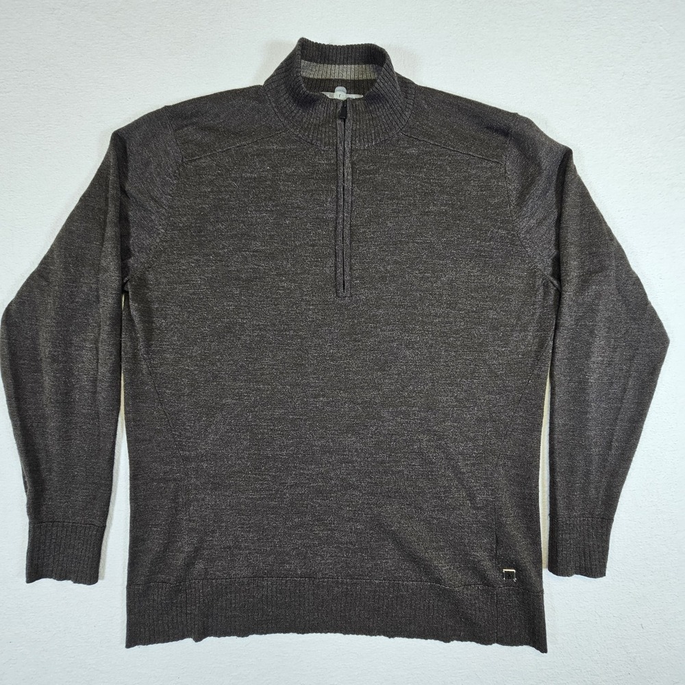 Smartwool Shirt Mens Large Classic Thermal Merino Wool Base Layer 1/4 Zip Brown